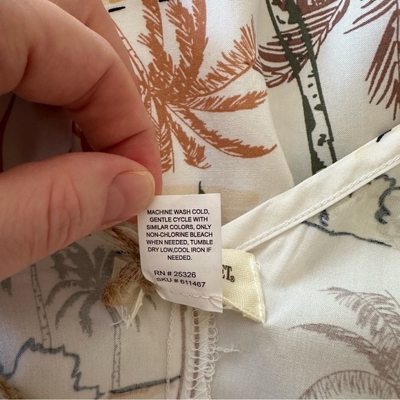 NWT World Market Palm Tree Beach Boho Sleeveless V-neck Elastic Waist Jumpsuit - Picture 9 of 10